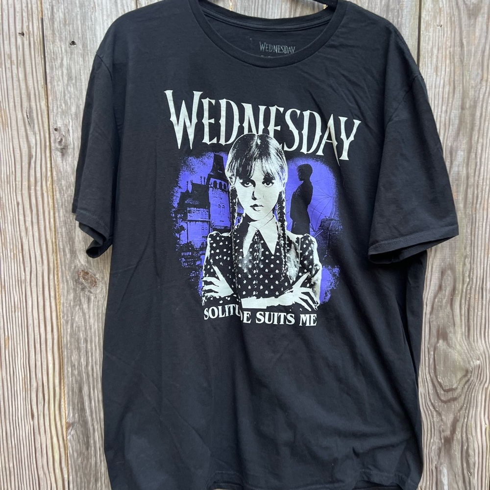 Wednesday Adams Family Solitude Suits Me T Shirt Sz XL - Picture 2 of 8
